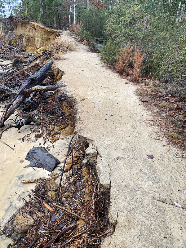 bờ biển tại Công viên Tiểu bang York River trước khi ổn định