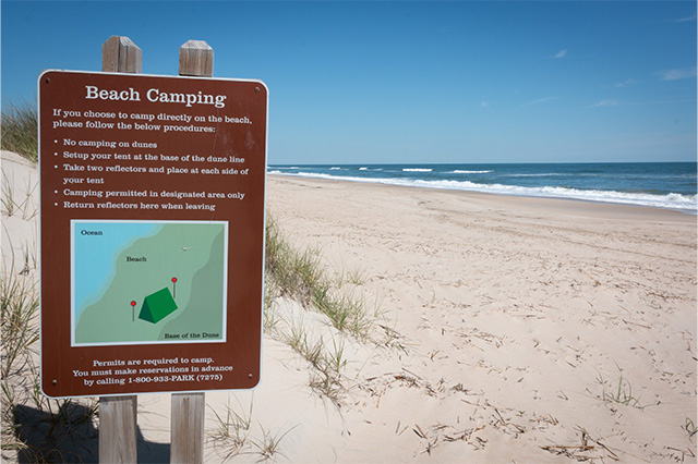 Instructions for beach camping at False Cape