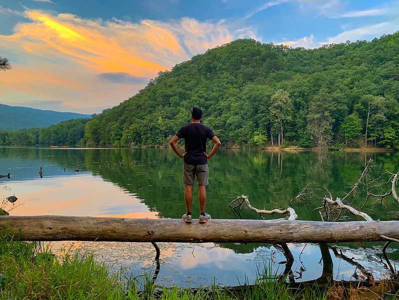 hoàng hôn tại Công viên tiểu bang Hungry Mother hoàng hôn tại Công viên tiểu bang Hungry Mother